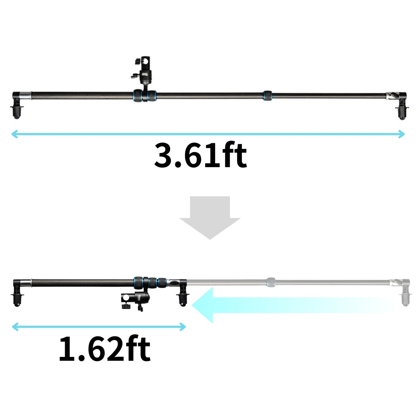 Super Reflector Holder RH-100C-R Carbon-fiber Male dowel on both ends